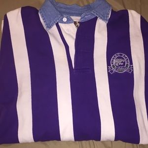 Vintage Striped K-State Long Sleeve Polo Shirt